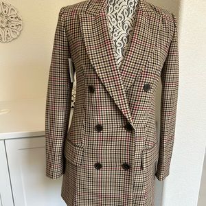 Aritzia Wilfred New Margaux Plaid Blazer Size 00 NWT